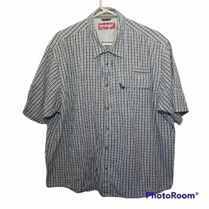 𝅺Wrangler Short Sleeve Cotton Plaid Button Down Shirt